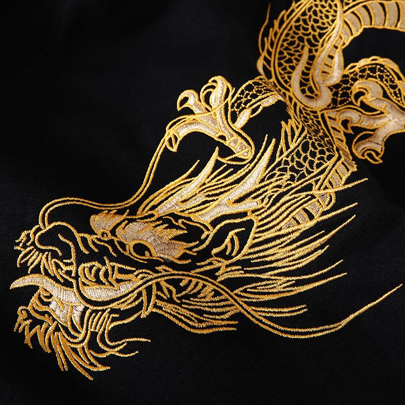 Double Flying Dragons Embroidery Hoodie