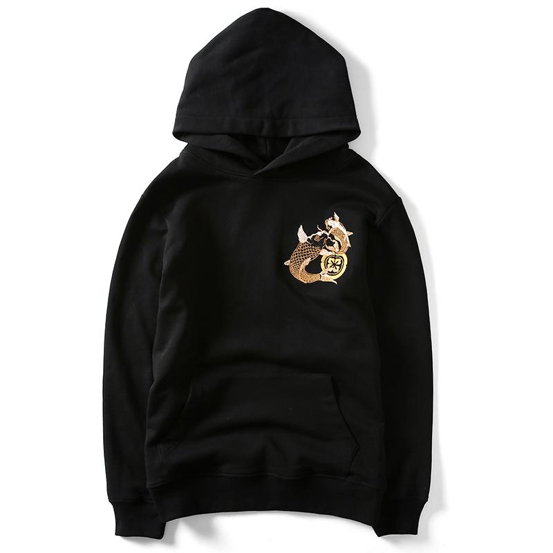 Double Koi & Dragon Embroidered Sukajan Hoodie