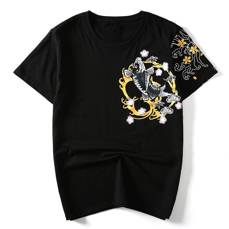 Floral Koi Carp Sukajan T-shirt