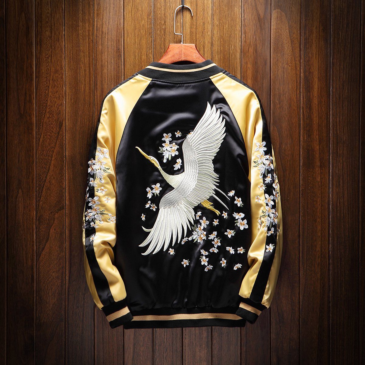 Flowers & Crane Sukajan Souvenir Jacket [Reversible]