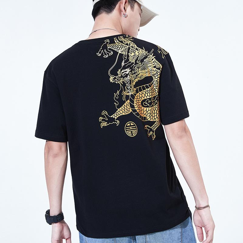 Golden Dragon Foil Printing T-shirt