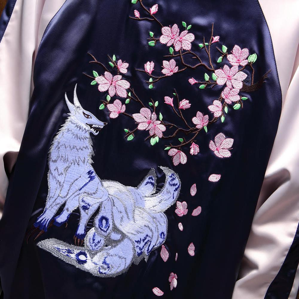 Kitsune Nine Tailed Fox Sukajan Souvenir Jacket [Reversible]