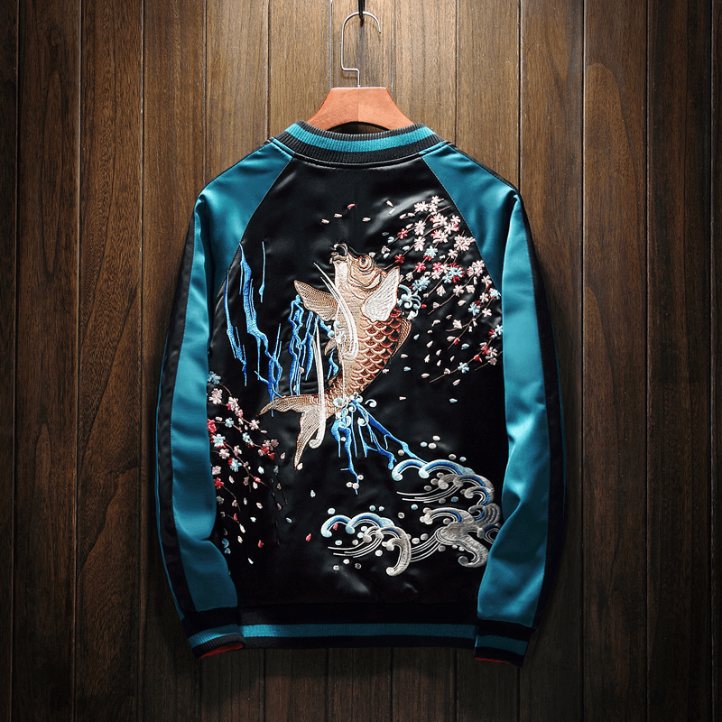 Koi & Goldfish Sukajan Souvenir Jacket [Reversible]