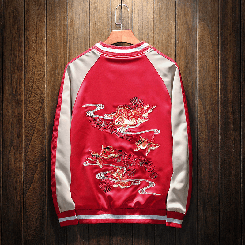 Koi & Goldfish Sukajan Souvenir Jacket [Reversible]