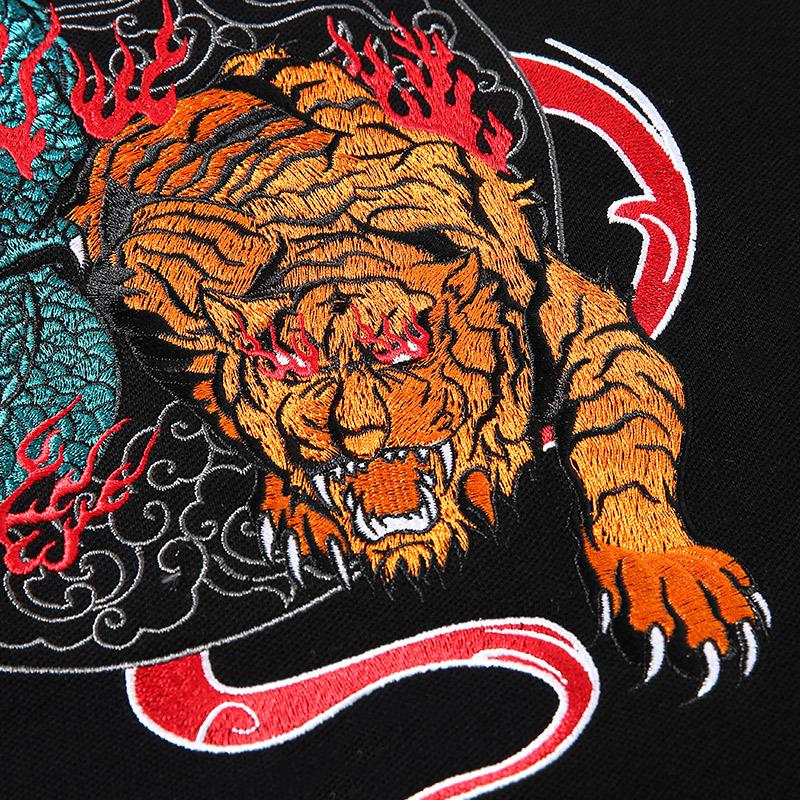 Roaring Dragon & Tiger Embroidery Polo Shirt