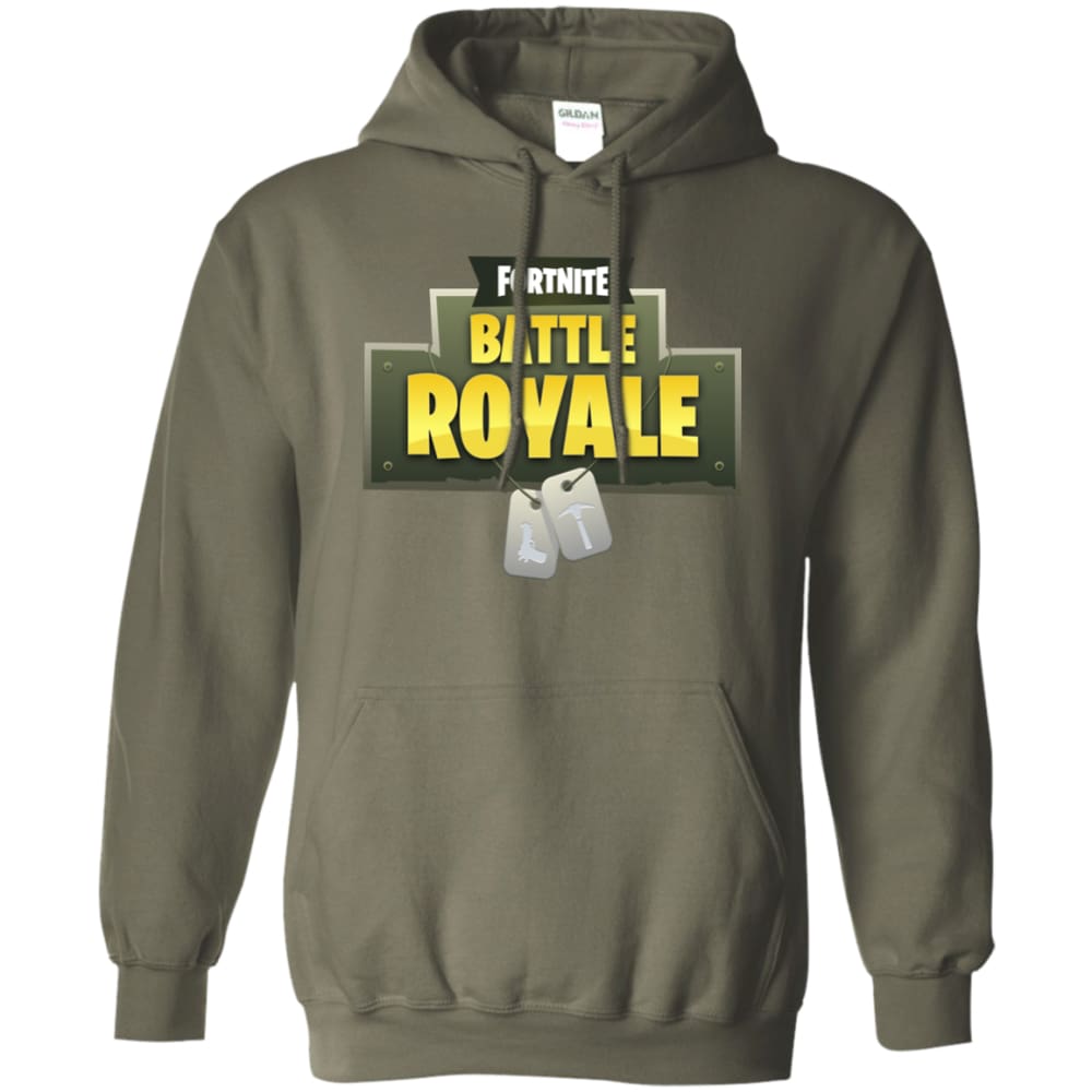 fortnite battle royale classic logo hoodie unisex military green small sweatshirts - fortnite battle royale logo hoodie