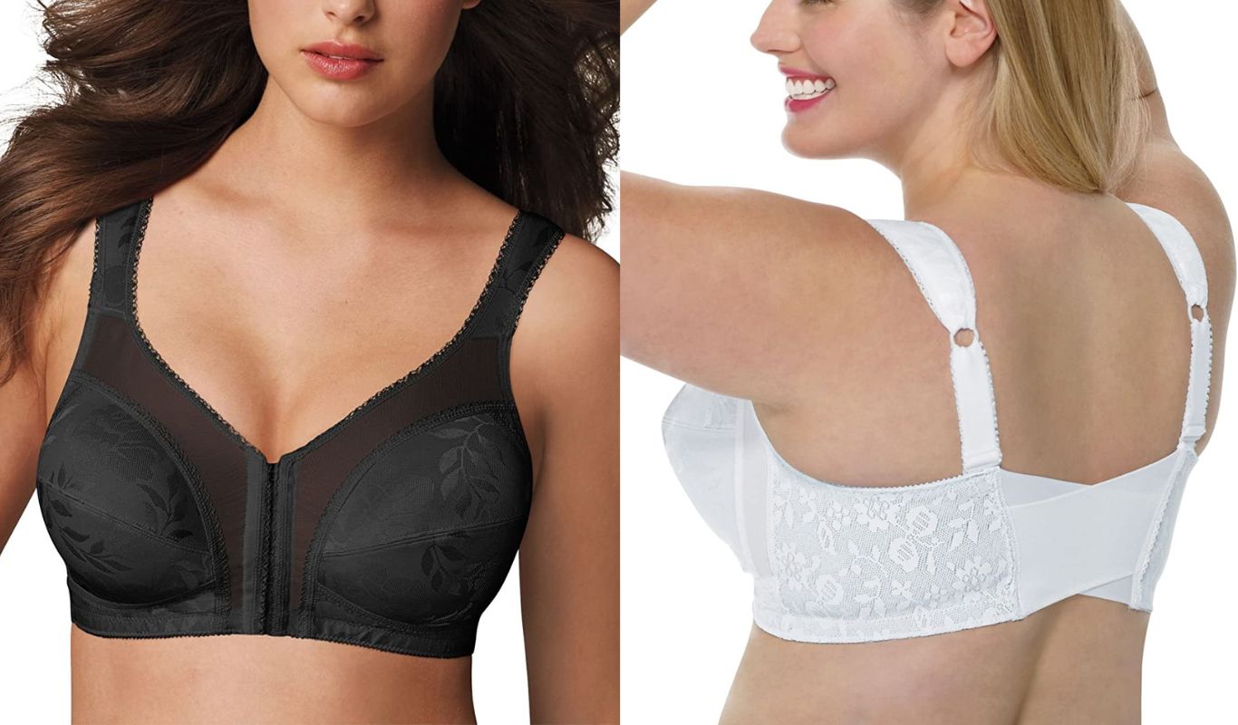Plus Size Floral Bra, Comfort Revolution Shaping Wirefree Bra, Old Women  Wireless Push Up Bra, Sexy Soft Brassiere Black at  Women's Clothing  store