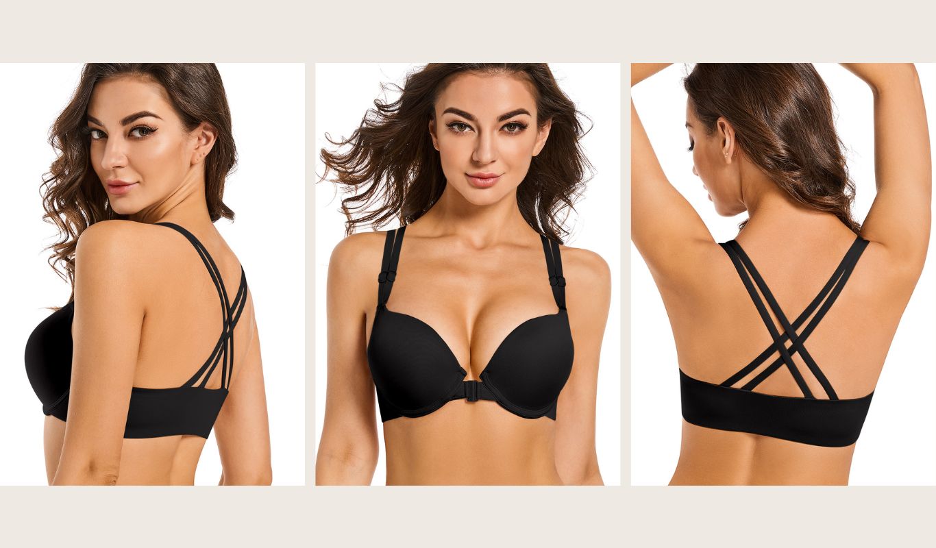 YANDW Front closure seamless lift up bra