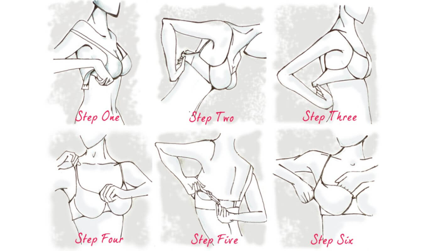 six steps to put on your bra properly