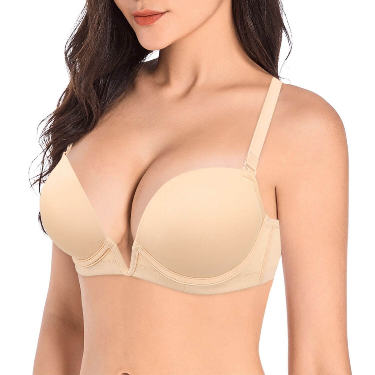 Upushall Women's Push Up Front Closure Bra Thick Padded Seamless  Criss-Cross Back Underwire Bra Add Two Cup : : Clothing, Shoes &  Accessories