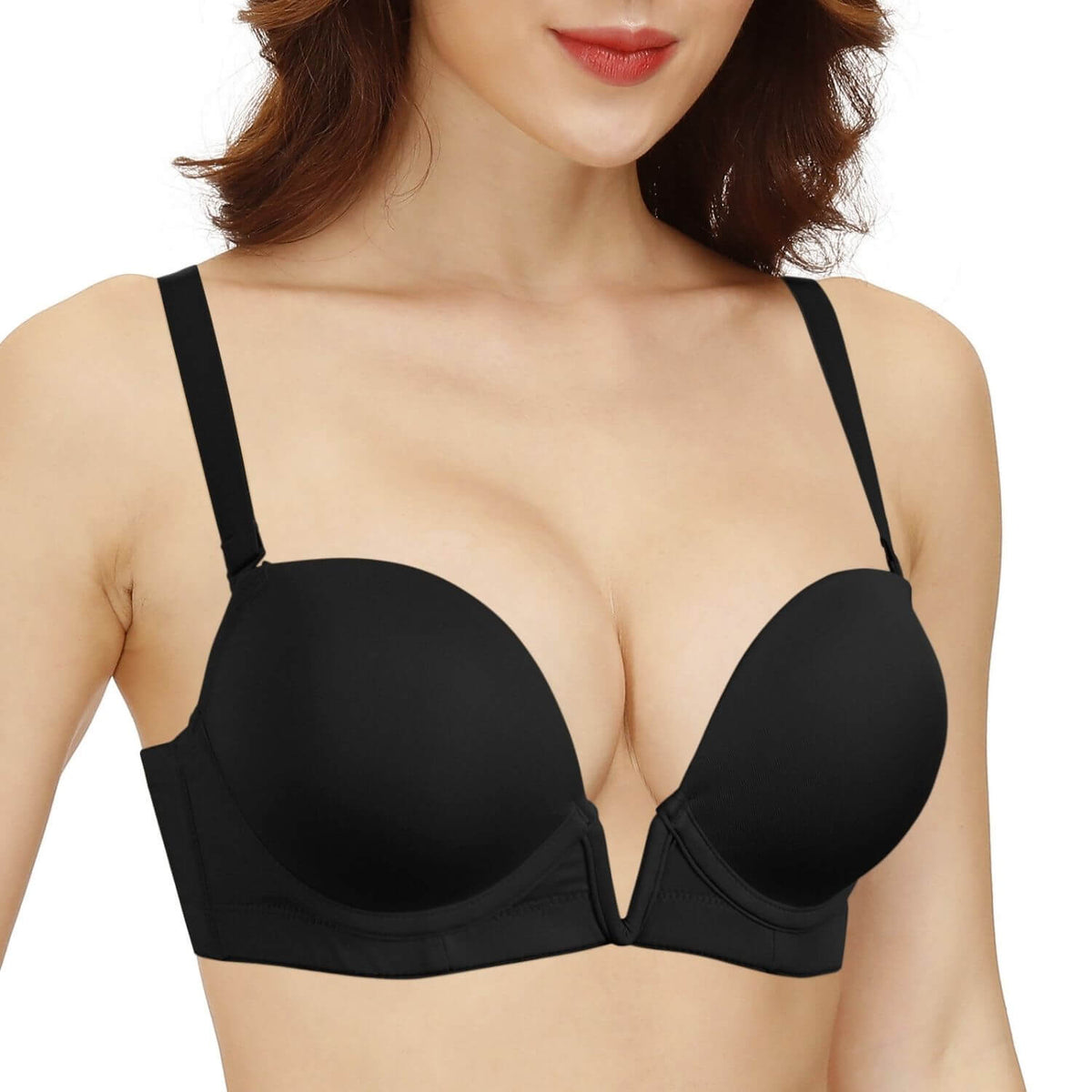 Deep V Backless Push Up Bra With Low Back Converter