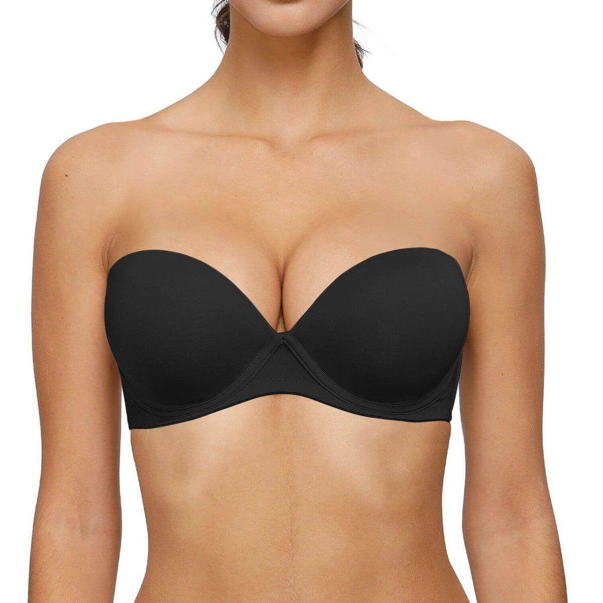 YBCG Womens Push Up Bra Thick Paddded, Non Slip, Strapless