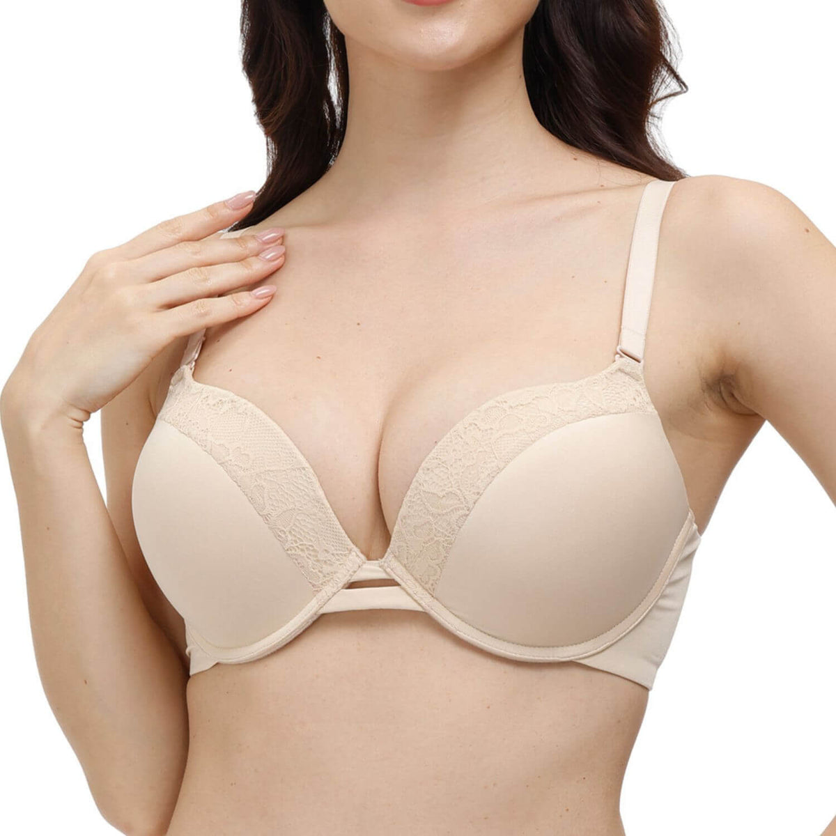 Women's Adjustable Front Closure Seamless Push Up Padded Underwire