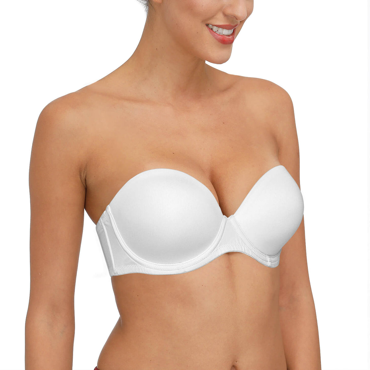 Strapless Convertible Full Coverage Supportive Removable Pads Bandeau Bras