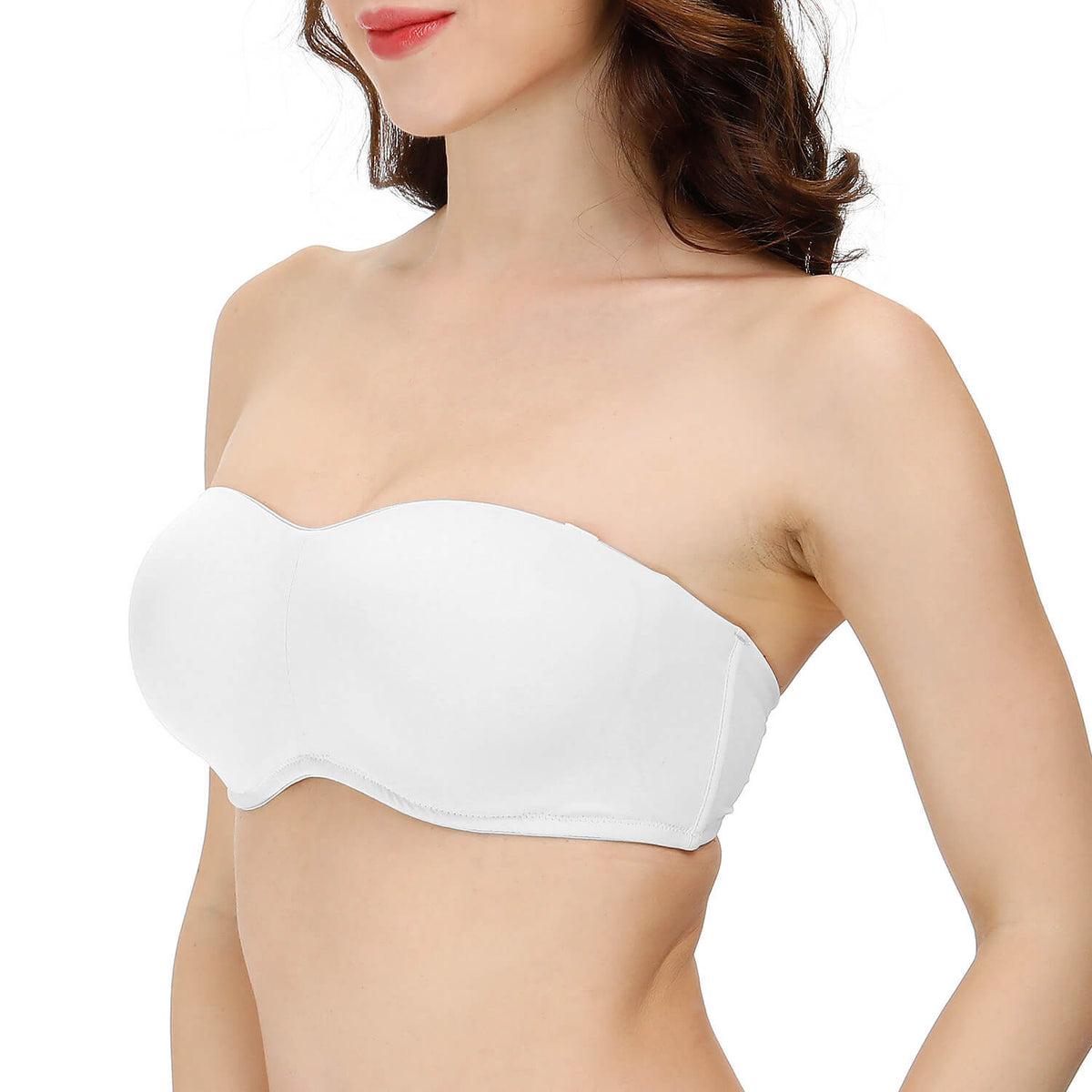  Strapless Padded Bra for Big Chested Women Invisible Push Up  Wireless Bra Large Breasts Bandeau Removable Pads Bra Padded Tube Top Bra  for Dress Off-White : Clothing, Shoes & Jewelry
