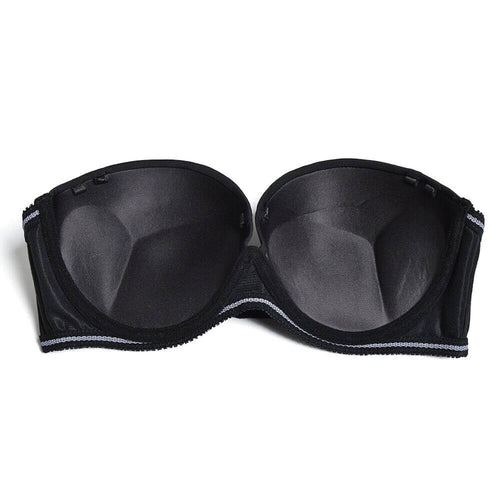 Strapless Push Up Thick Padded Bra With Convertible Straps 