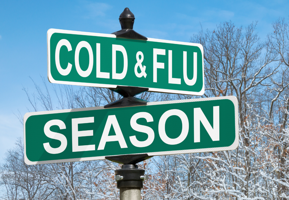 road signs that say cold & flu season