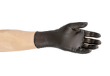 black vitrile glove on a hand