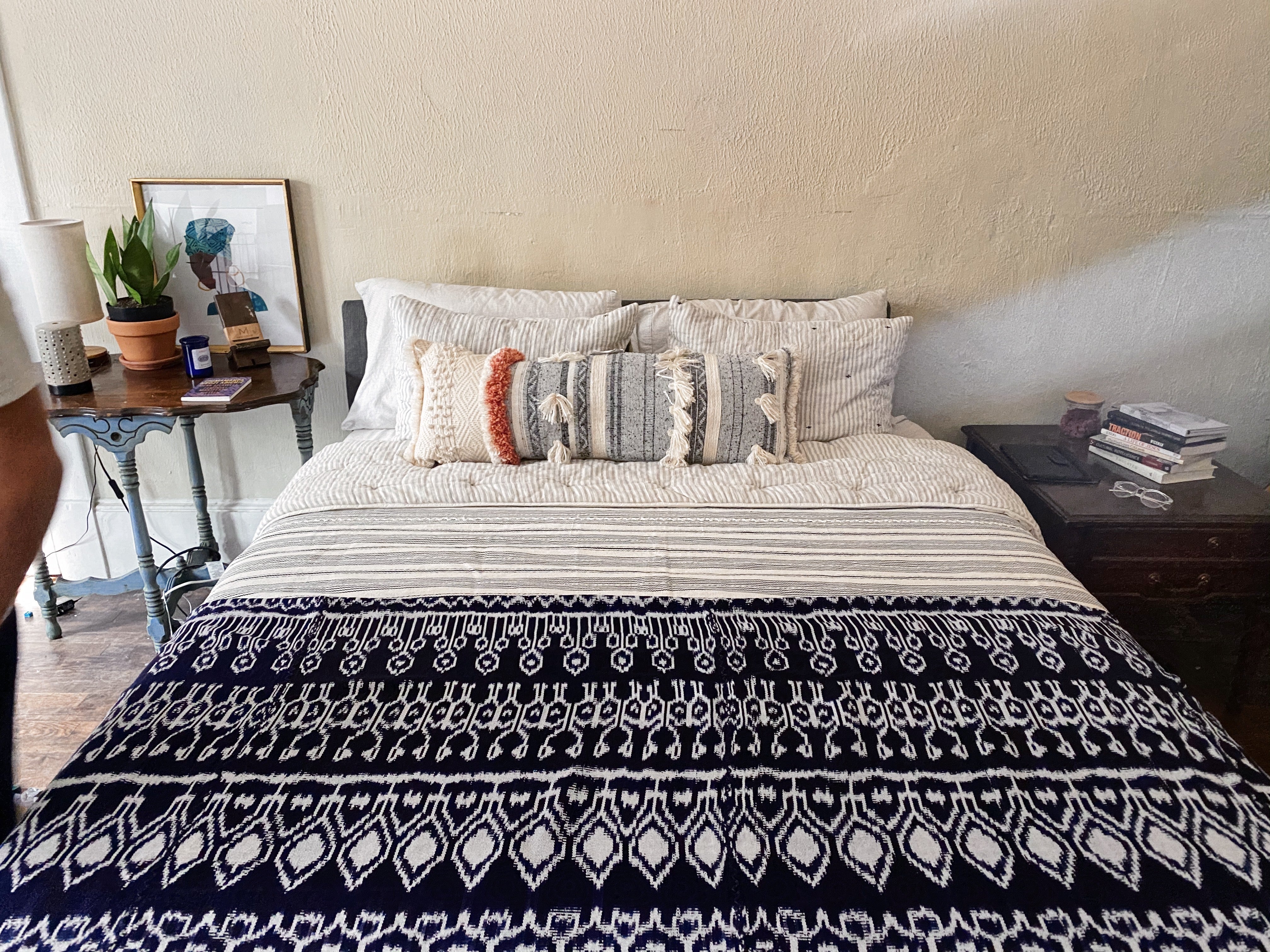 Algodon Guatemala Bed Cover Indigo Blankets SustainAble Home Goods And Accessories