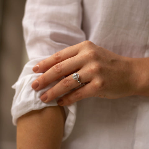 princess cut lab diamond engagement ring