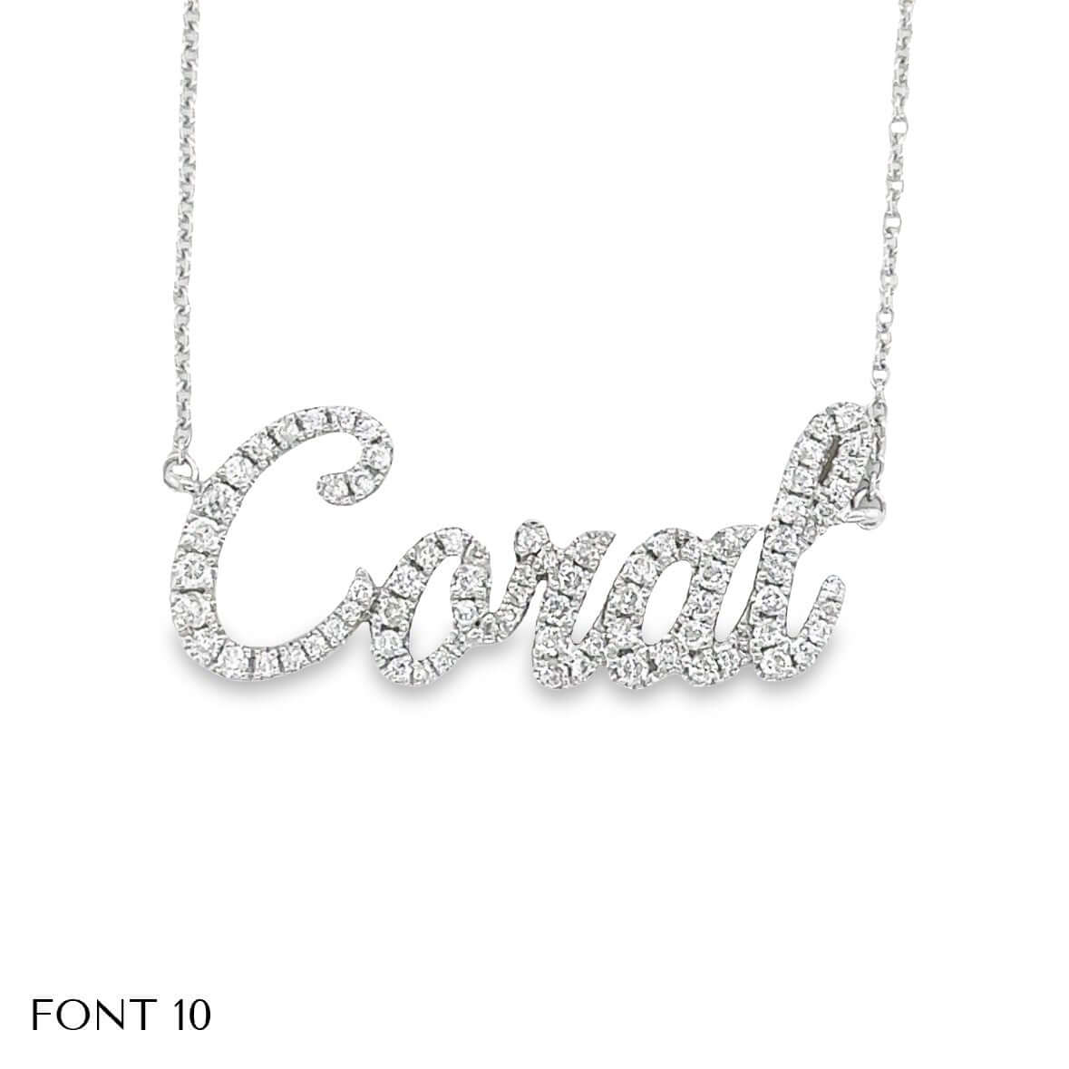 14K Gold Personalized Multiple Script Diamond Nameplates Bracelet
