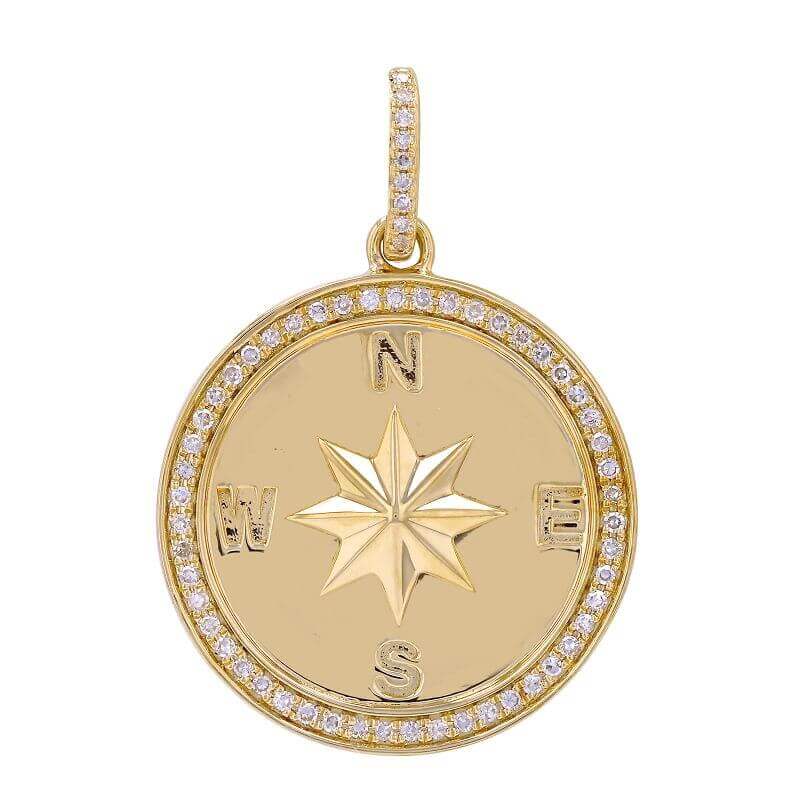 14K Gold Yin & Yang Diamond Necklace Charm