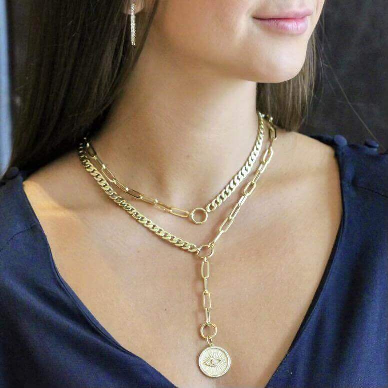 14K Paper Clip Chain Necklace 14K Yellow Gold / 18 Inches by Baby Gold - Shop Custom Gold Jewelry