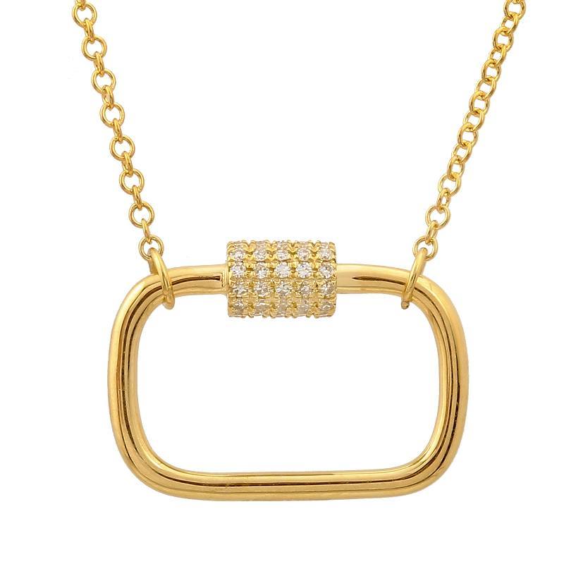 Welry Carabiner Pendant Necklace in Yellow Gold, 16.5