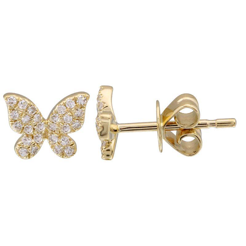 14K Gold Micro Pave Diamond Leopard Button Earrings