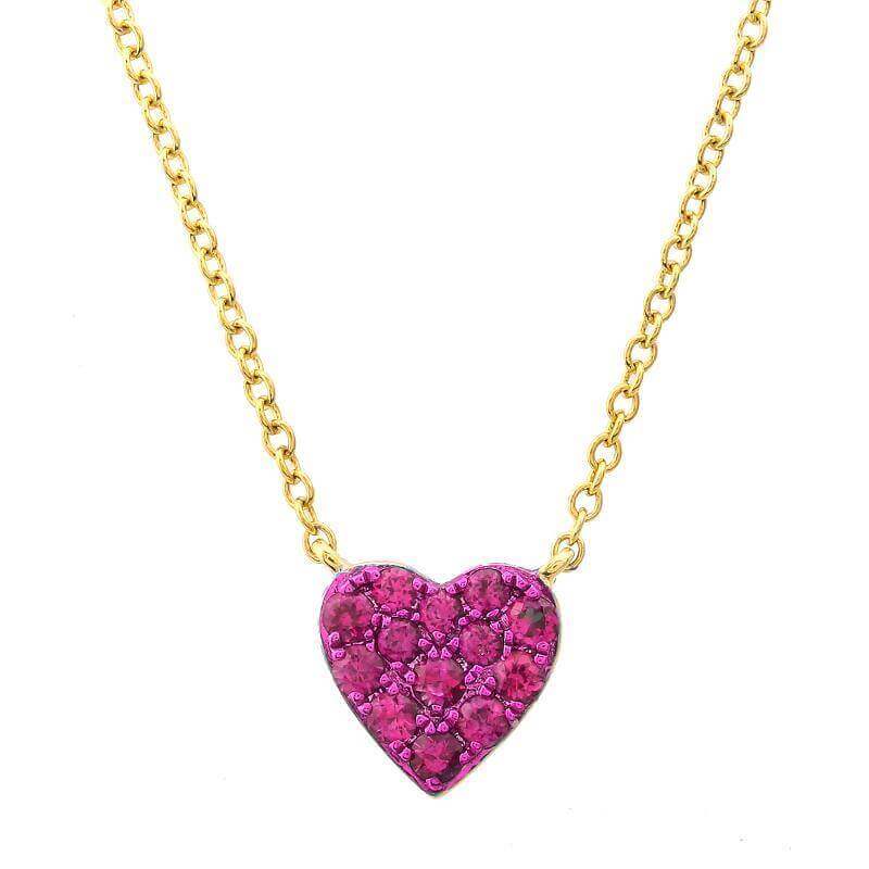 Pink Sapphire Heart Necklace