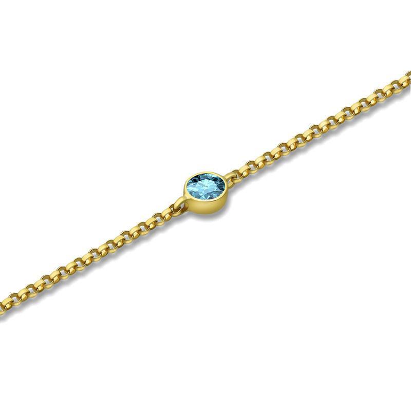 18K Gold March Birthstone Aquamarine Chain Ring