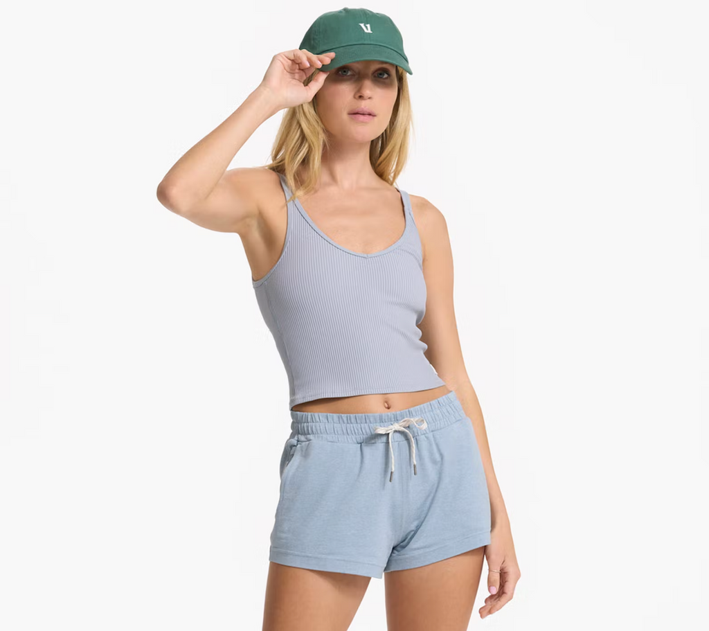 Halo Performance Crop, Azure Heather Athletic Crop Top