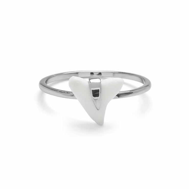 silver shark tooth ring