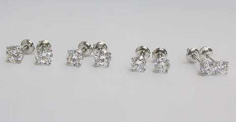 Lab Grown Diamond Stud Earrings 14k White Gold 1.50 ct. tw. - Thenetjeweler
