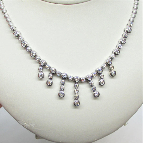 Tiffany Victoria® graduated line necklace in platinum with diamonds. |  Tiffany & Co.