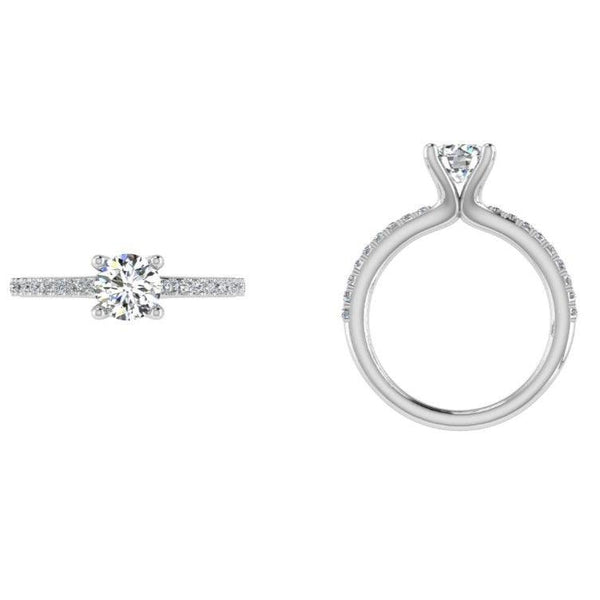 Libra Diamond Zodiac Engagement Ring - TheNetJeweler with Center Diamond 1.0 Carat / 14K Pink Gold