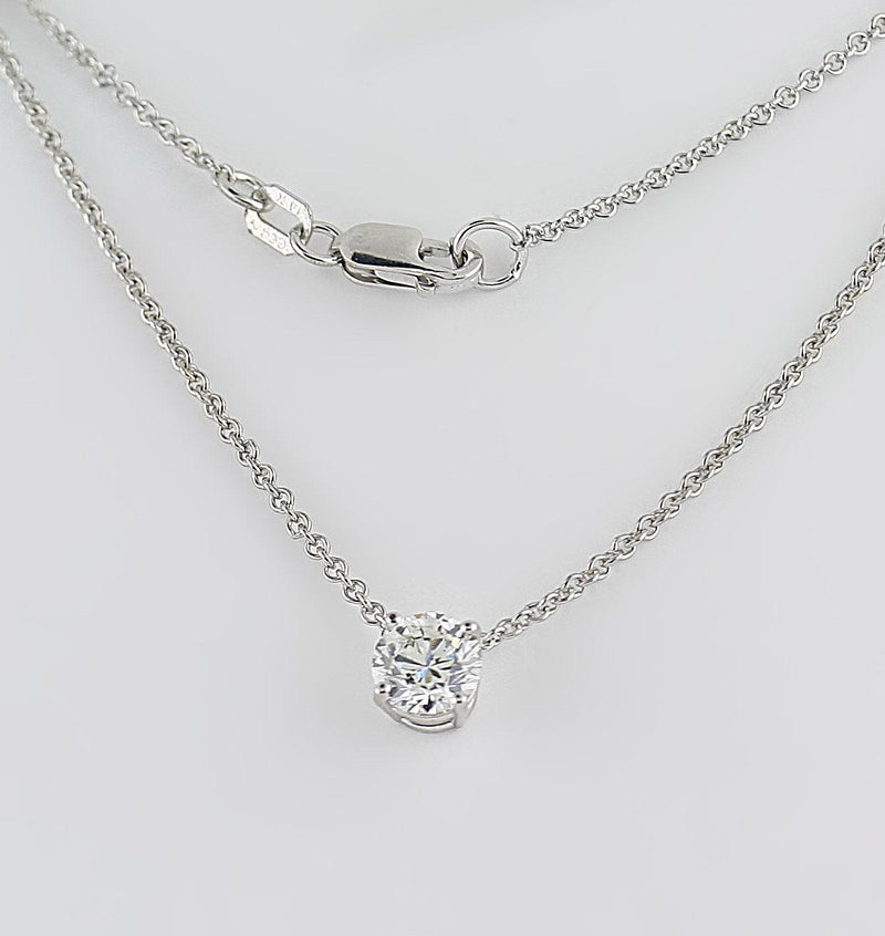 Round Diamond Solitaire Pendant Necklace - Thenetjeweler