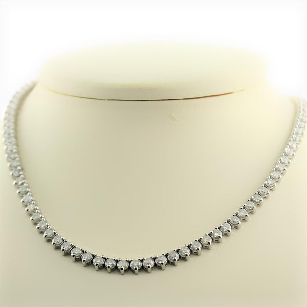 Hera - Straight eternity natural diamond necklace 3 prongs color D-F C –  Lilo Diamonds