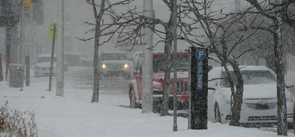 Cars in snowstorm