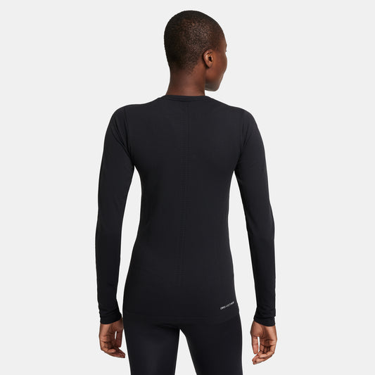 Nike One Luxe Dri Fit Long Sleeve Top - Black/Reflective Silver