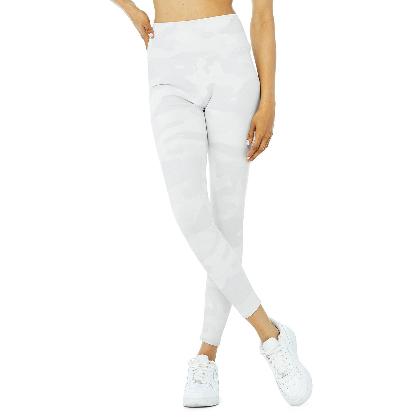 Women's High-Waist Vapor Leggings - White Camouflage – Gazelle Sports