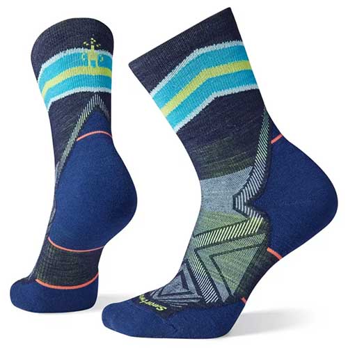 Image of Women's Performance Run Targeted Cushion Mid Crew Socks - Deep Navy