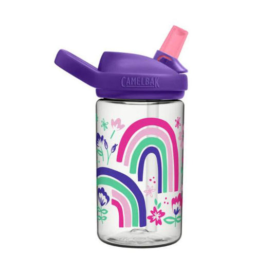 Camp Kid Water Bottle- Cream Rainbows