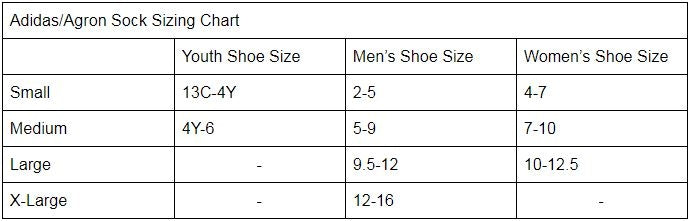 adidas sock sizing