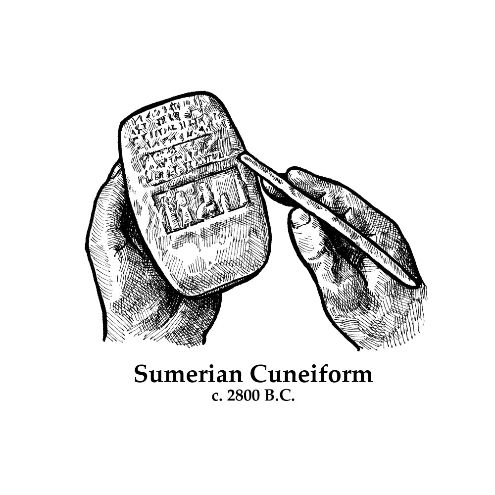 Sumerian Cuneiform Timeline Figure (Without Text)