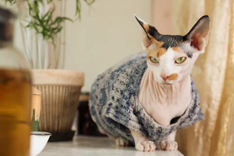 sphynx cat in sweater