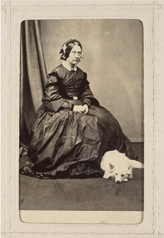 Victorian woman with a dog