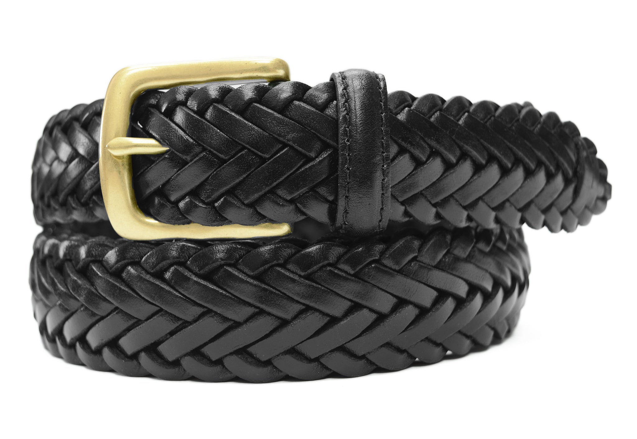 796 - Toneka Men's Woven Braided Leather Belt with Solid Brass Buckle ...