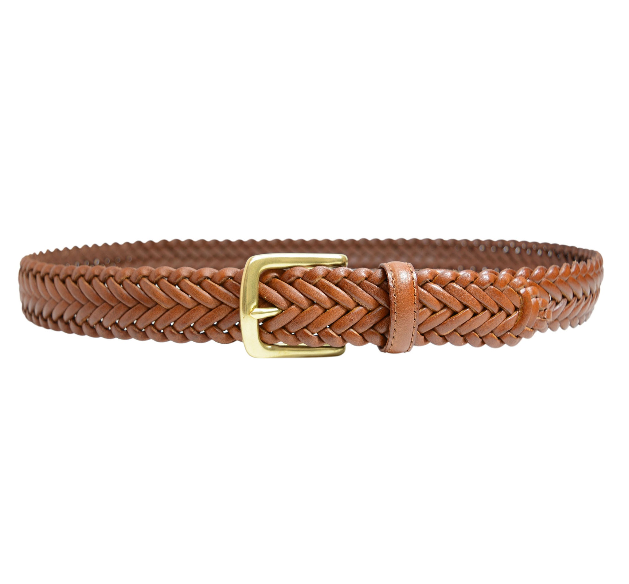 796 - Toneka Men's Woven Braided Leather Belt with Solid Brass Buckle ...