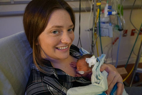 A preemie's first cuddles with mommy